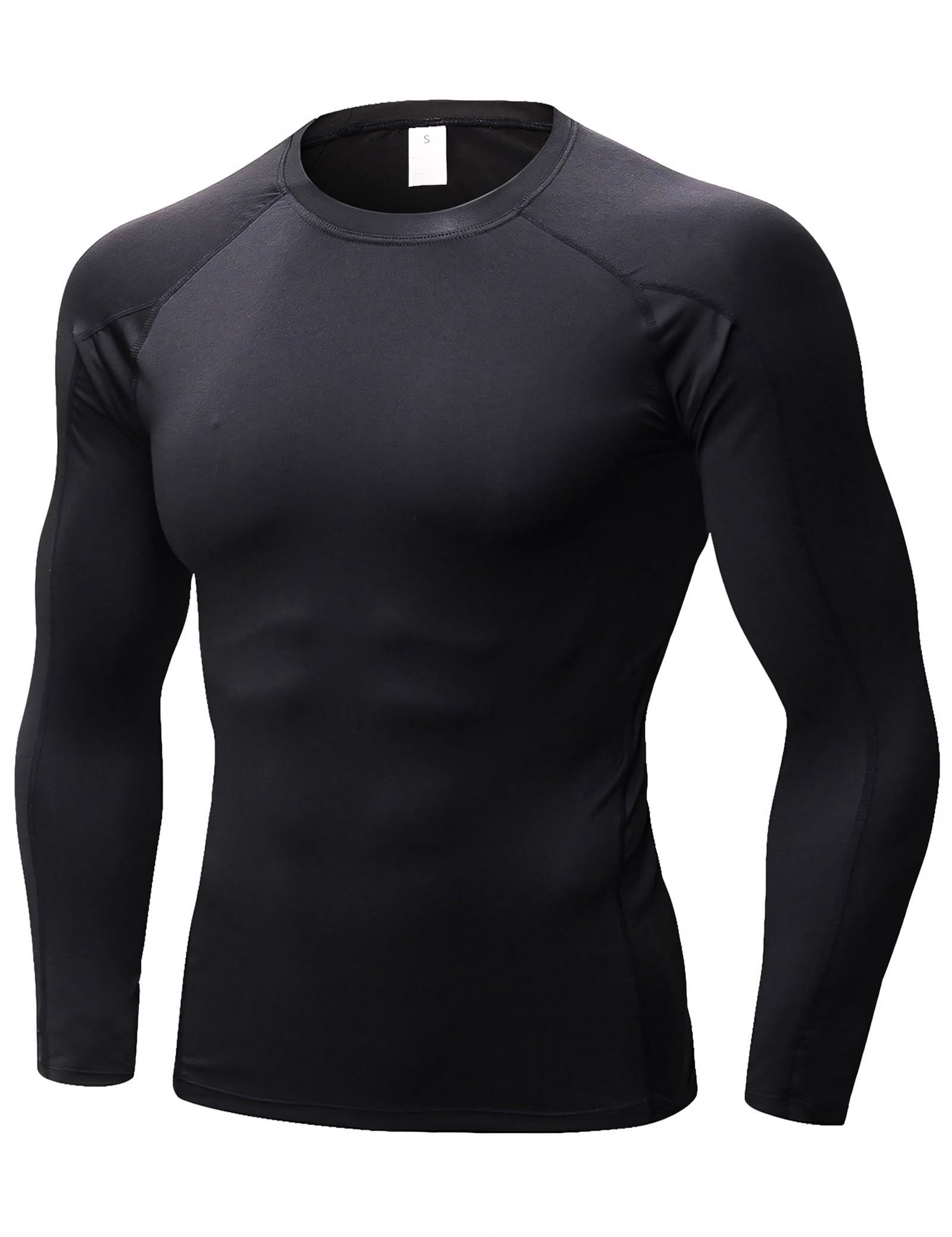 TopTie Men's Long Sleeve Fitted Compression Shirt, Cool Dry Base Layer for Men