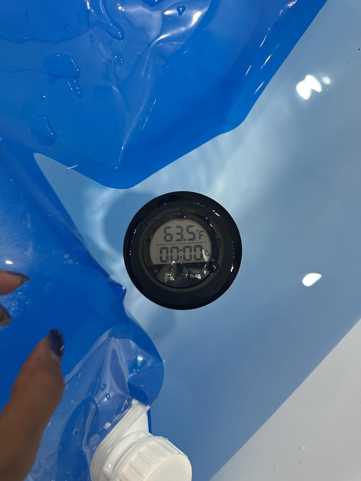 Silicone Cover Ice Bath Thermometer with Timer, Waterproof Floating Water Thermometer for Cold Plunge, Works with Ice Bath Tub Hot Tub Accurate Recovery(Black)