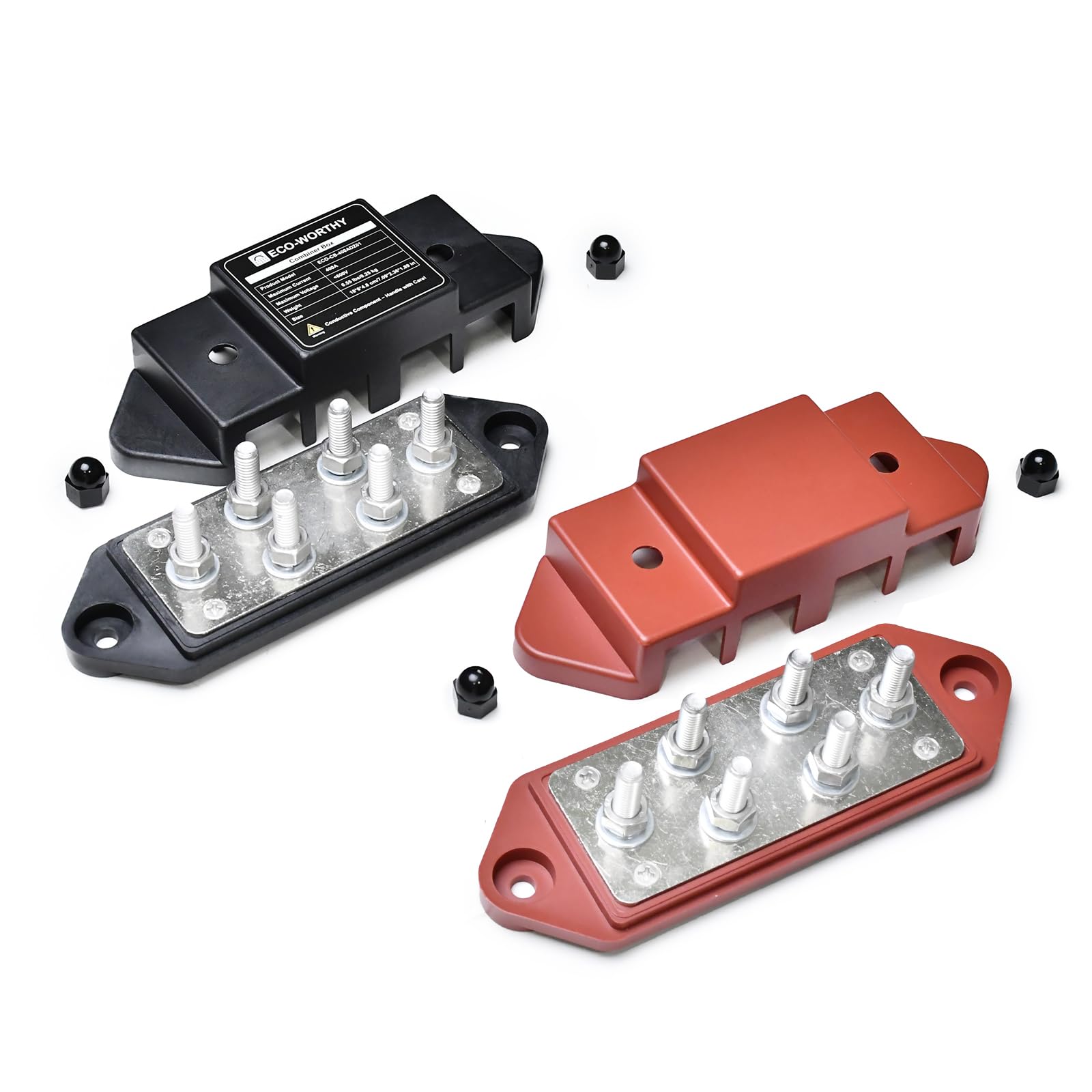 ECO-WORTHY 400A Busbar 6×M8 Studs, Set of 2