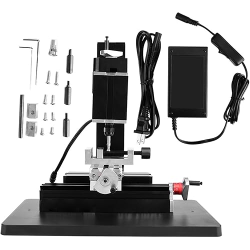 Metal Lathe Machine, Mini Milling Machine, 60W 12000Rpm High Precision Milling Machine Miller Model TZ20005M Power DIY Tool for Precise Machining and Industrial Manufacturing