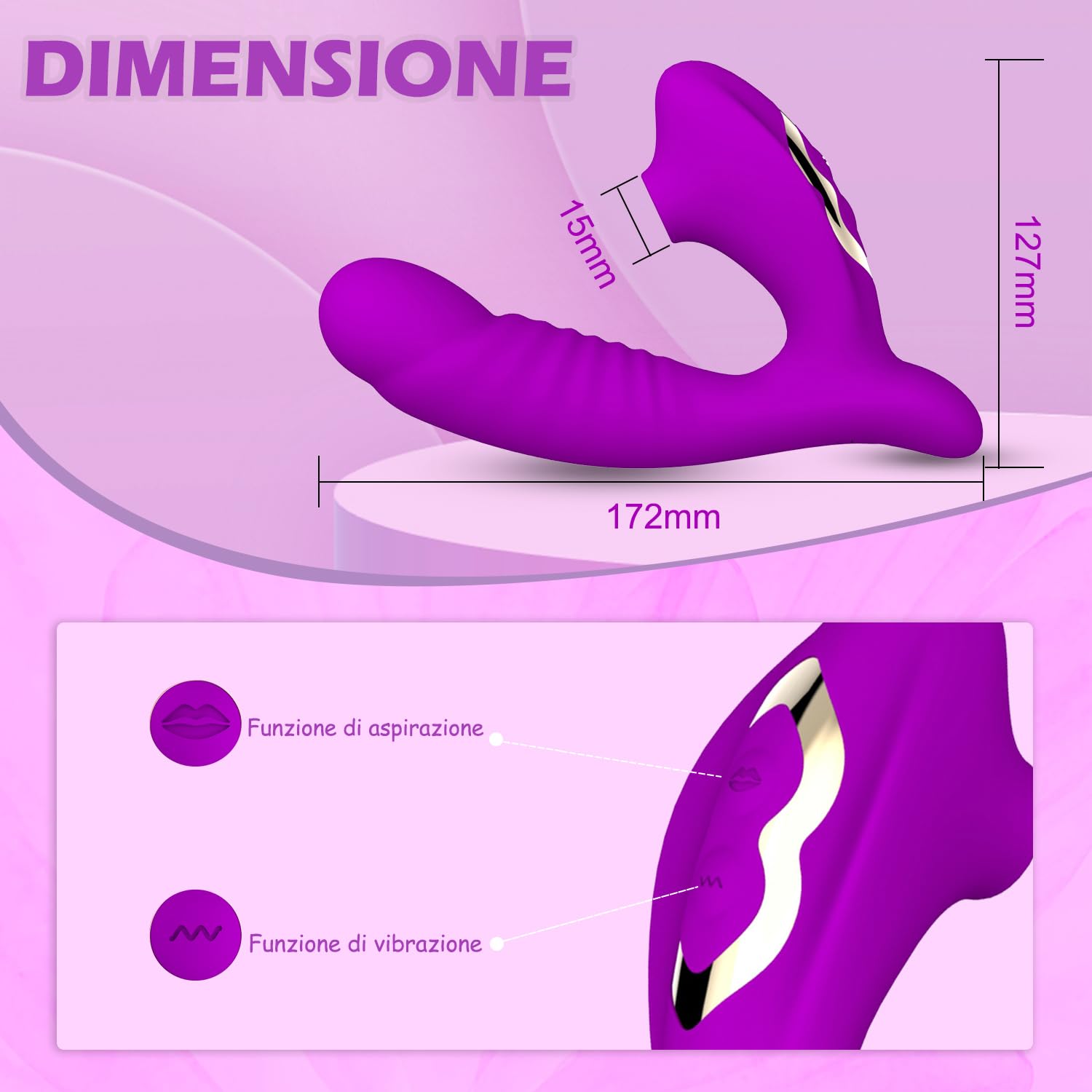 Vibratoreper Donna Professionale 2 in 1 Succhia Clotoride per Donna 10+10 Modalità Sexytoysys Donna Vibratoreper Donna Clotoride Sexyshop per lui e lei Vibratori G-Spot Massaggiatore in Legno