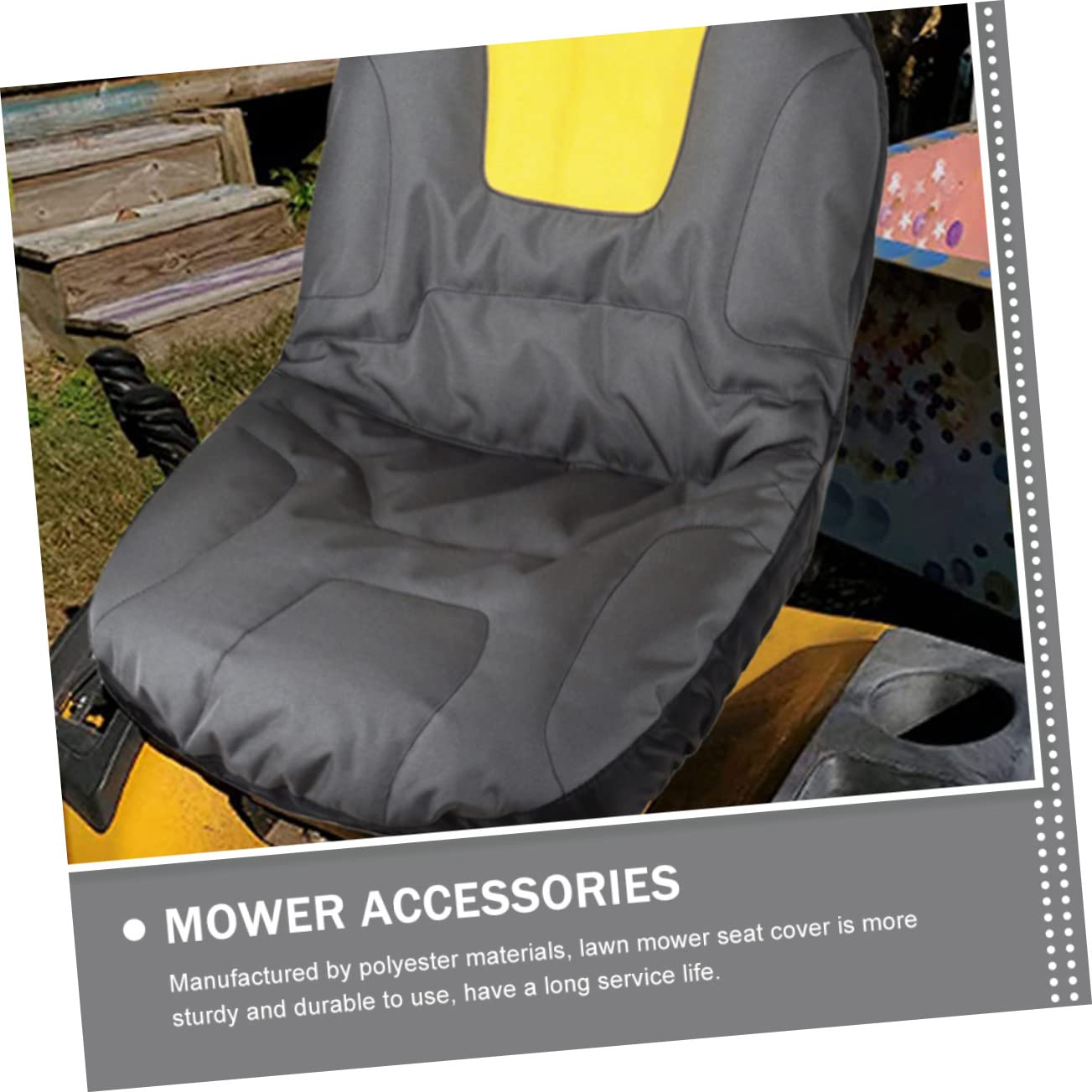 CIYODO Riding Lawn Mower Seat Cover Protective Dust Cover for Outdoor Tractors Comfortable and Easy to Install Compatible with Riding Mowers and Armless Tractors Sun Protection Accessory