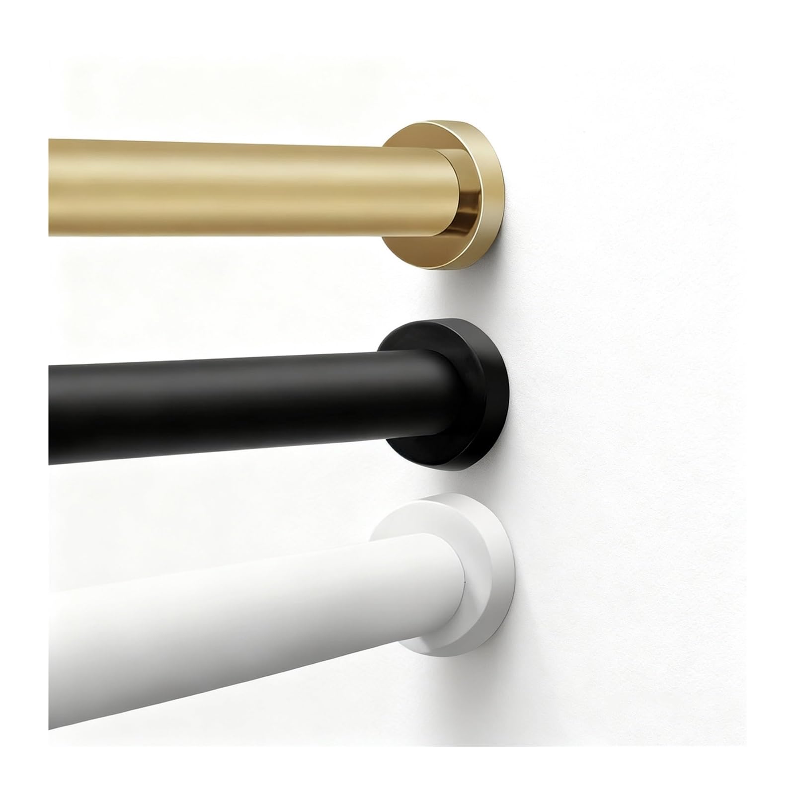 GLDYTVF Adjustable No-Drill Aluminum Tension Curtain Rod - 28mm Shower Rod for Track System 120-220cm (47.2-86.6in) Easy Installation White Finish Ideal for Curtains & Shower Curtains