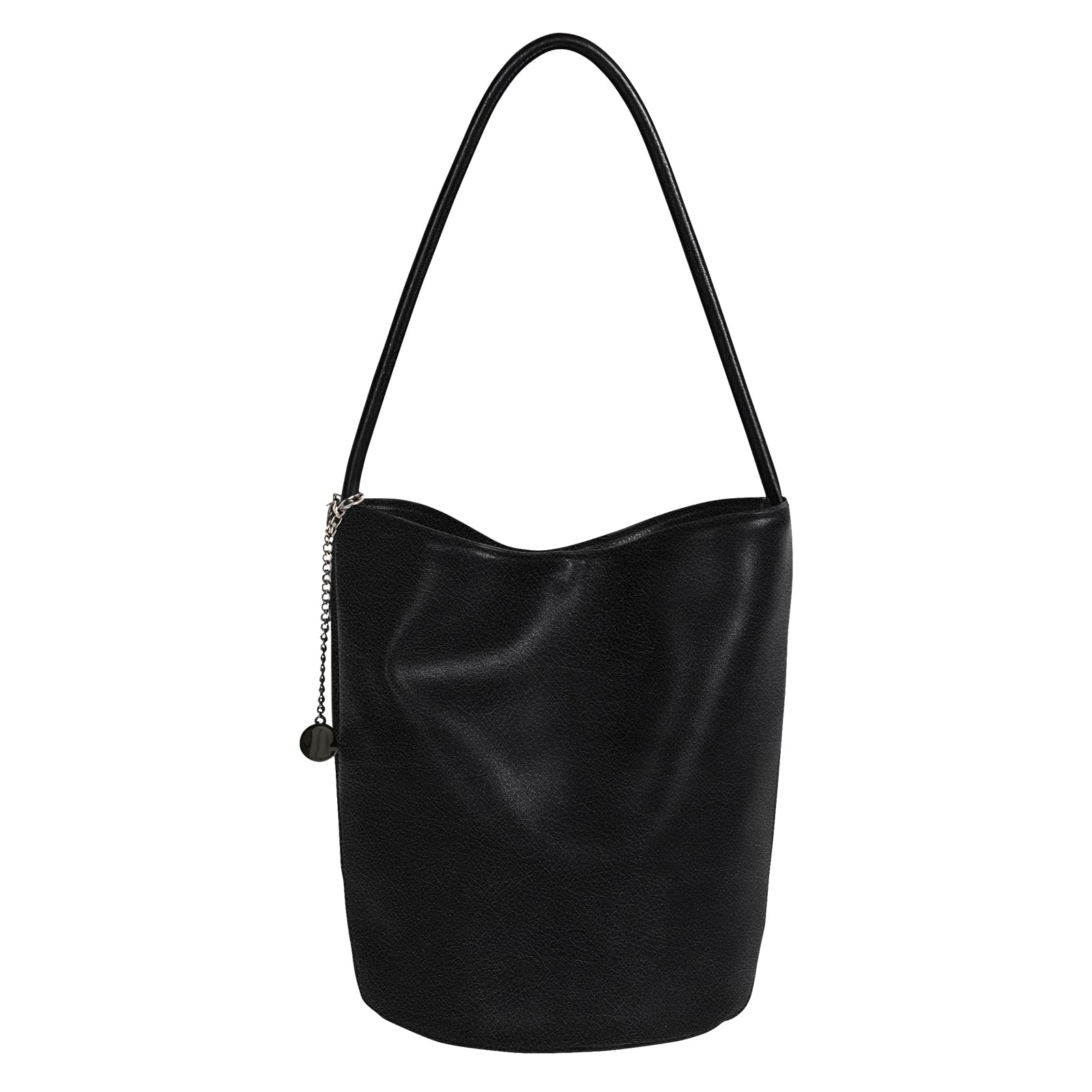 Bucket Bag for Women Soft Leather Shoulder Bag Handle Shoulder Purse with Zipper Pocket Commuter Tote Underarm Purse