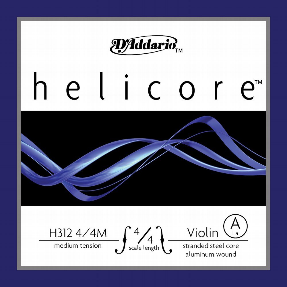 D´Addario Helicore Violin Single A String, 4/4 Scale, Medium Tension, Bulk 10 - Pack, H312 4/4M