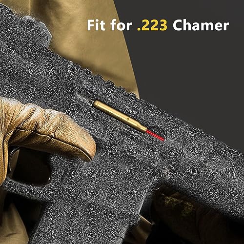 CVLIFE Bore Sight Cal for 223 5.56mm Rem Gauge Red Dot Boresighter with Two Sets Batteries