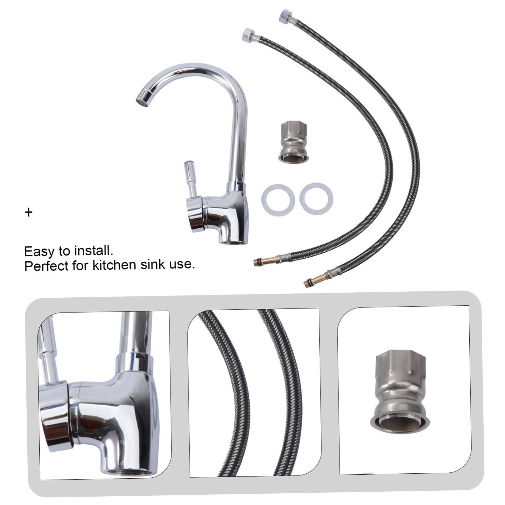 HEMOTON Robinet De Cuisine Pivotant Et Élégant Avec Douchette Extractible Mitigeur De Cuisine Mitigeur De Douchette À Jet Deau Chaude Disque En Céramique Robuste Installation Facile