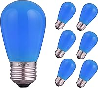 Vista 9 de Bombillas incandescentes de repuesto S14, 15 unidades, color morado transparente, bombillas E26 de 11 W para luces de cadena de exteriores