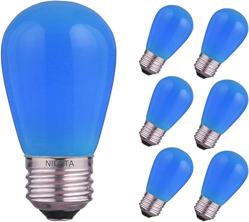 Miniatura 9 de Bombillas incandescentes de repuesto S14, 15 unidades, color morado transparente, bombillas E26 de 11 W para luces de cadena de exteriores