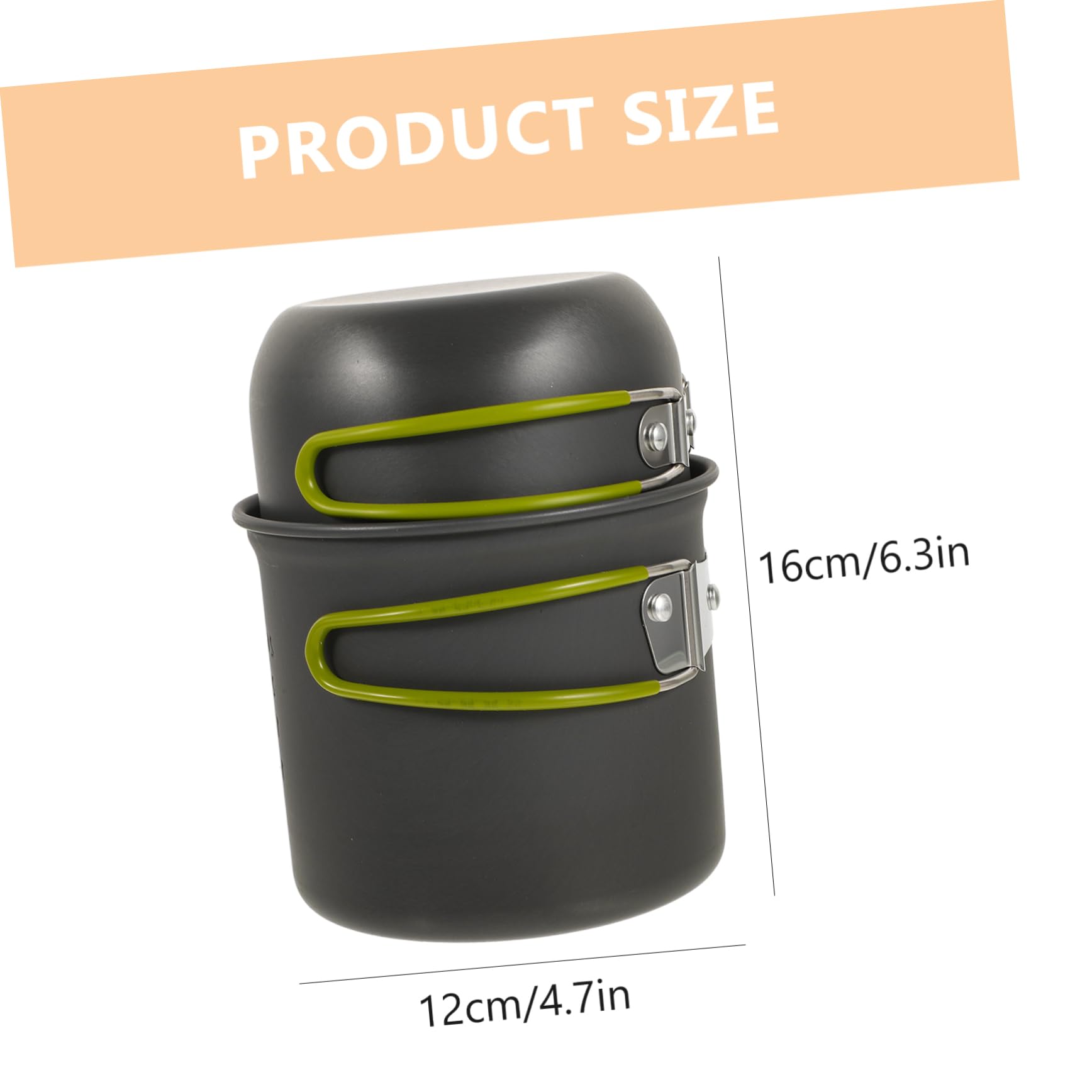 NAMOARLY Camping Pots Cookware Portable 2-Piece Pot Set Aluminum Camping Cookware Compact for Hiking RVing