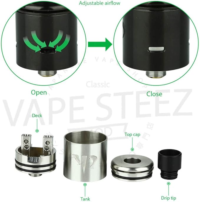 Amazon Desire Yuri ユーリ Rda リビルダブル ドリッパー アトマイザー Band付き Black Erec アトマイザー