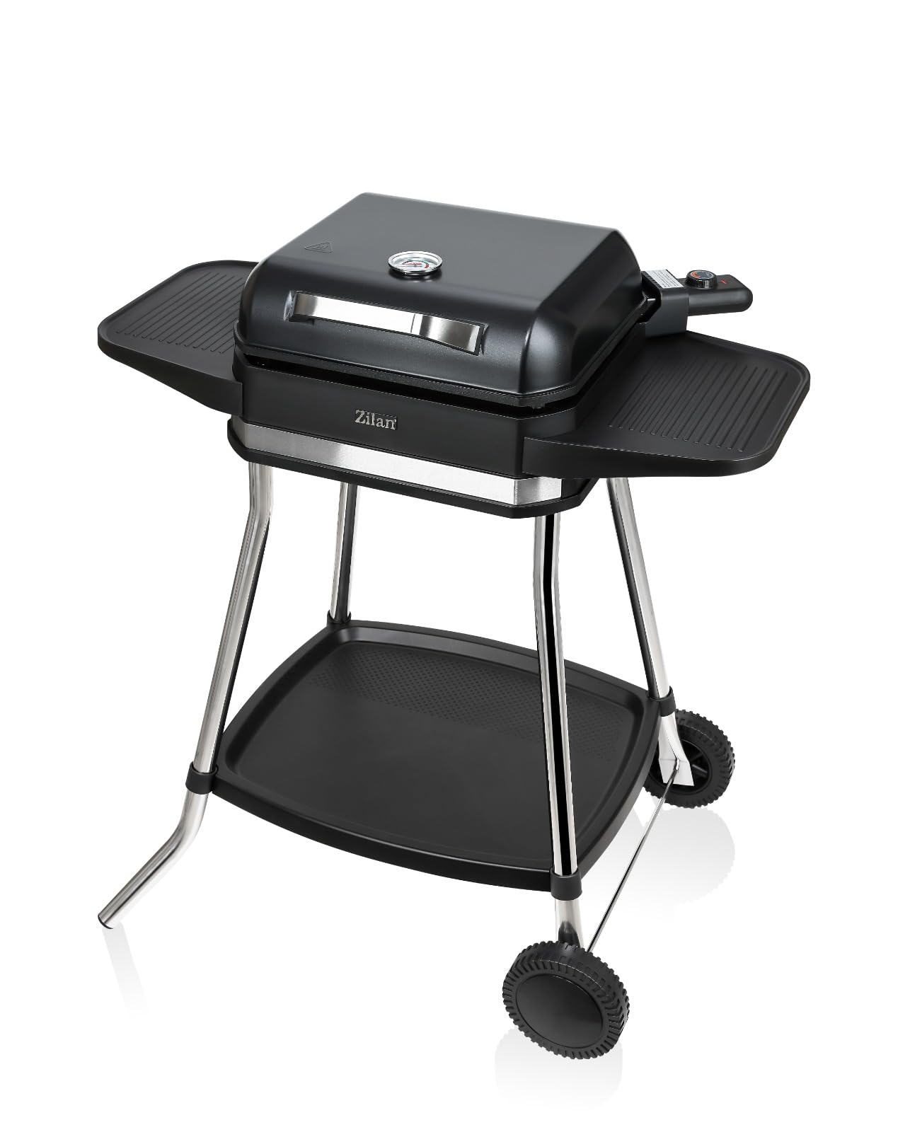 2in1 Elektrogrill Standgrill Tischgrill elektrisch 3.050 Watt - Elektro Grill für Balkon, Draußen mit Standfuß große Grillfäche Stufenloser Temperaturregler elektrischer BBQ Grill