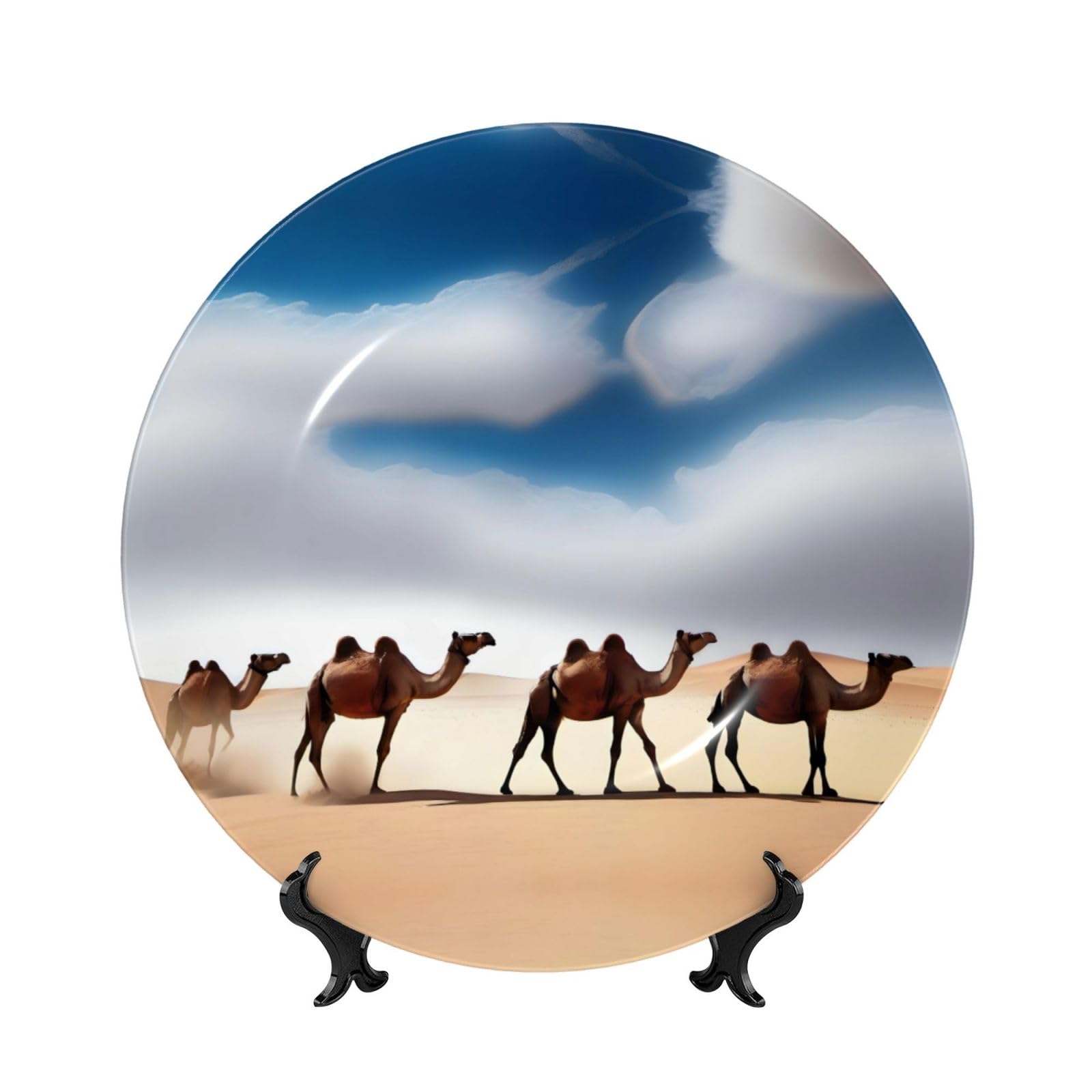 Platos decorativos de camello en el desierto POEZJZW de 10 pulgadas para mesa
