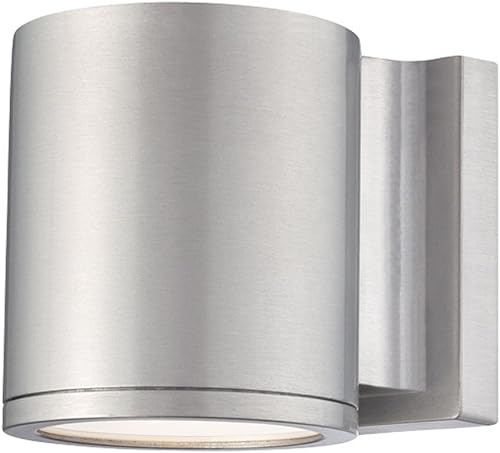 WAC Lighting WS-W2605-AL - Lámpara de pared LED para exteriores, luz individual amigable con el cielo oscuro, 3000K, aluminio cepillado