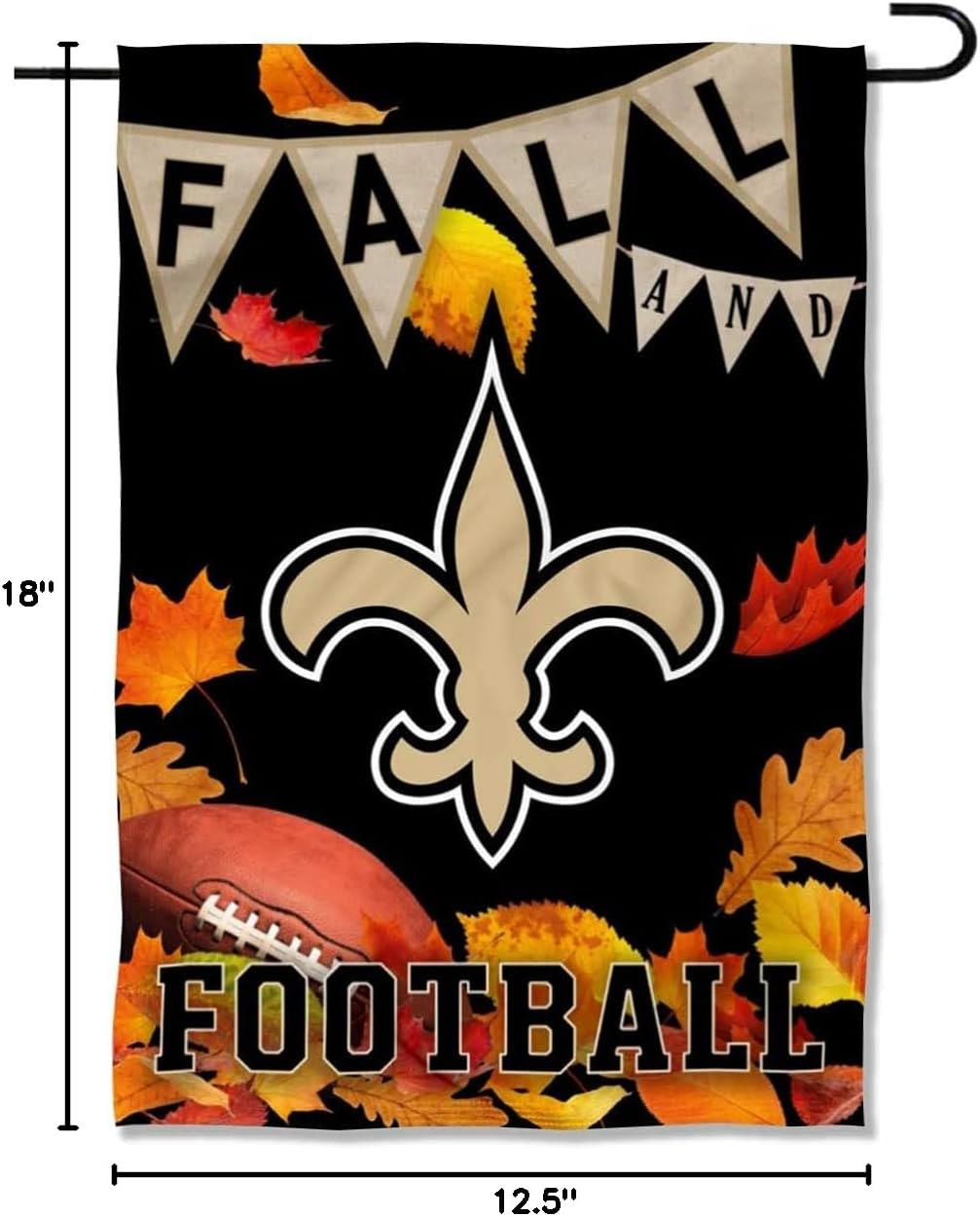 New Orleans Saints Fall Leaves Decorative Football Garden Flag Double Sided Banner - Image 5