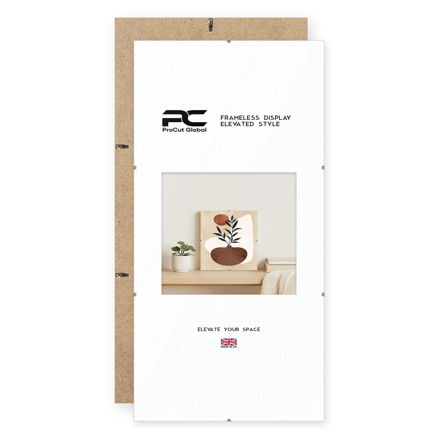 Procut Global 20x10" Frameless Clip Picture Frames For Photos — image 1