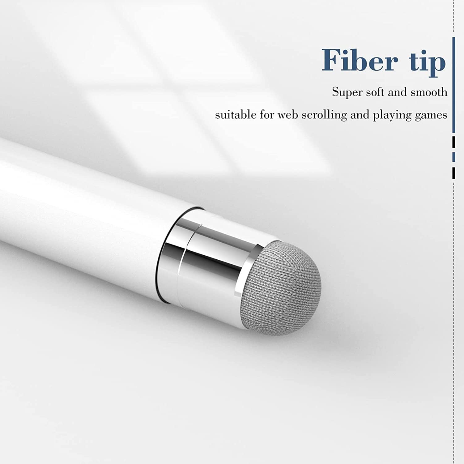 Lápiz capacitivo compatible con teléfonos Samsung Galaxy S25/S24/S23/S22/S21/S20/FE/Plus, lápiz táctil con punta de fibra de aluminio, ligero, color blanco