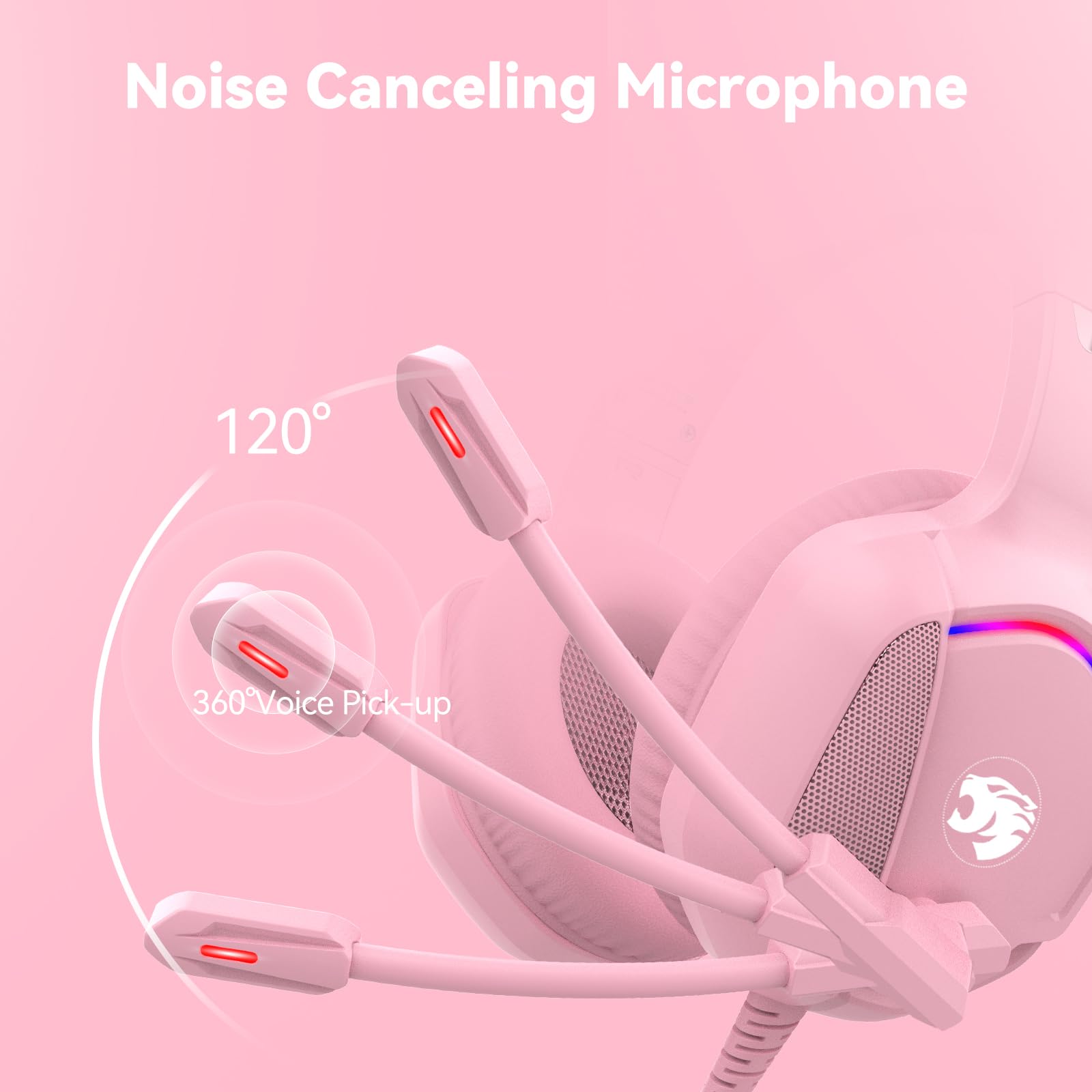 Auriculares para Juegos con micrófono para PC, Xbox One Series X/s, PS4, PS5, Switch, Auriculares estéreo con cancelación de Ruido con micrófono, RGB, para computadora, portátil, Mac, Nintendo, Gamer | Cancelación de ruido sobre la oreja con cable RGB par