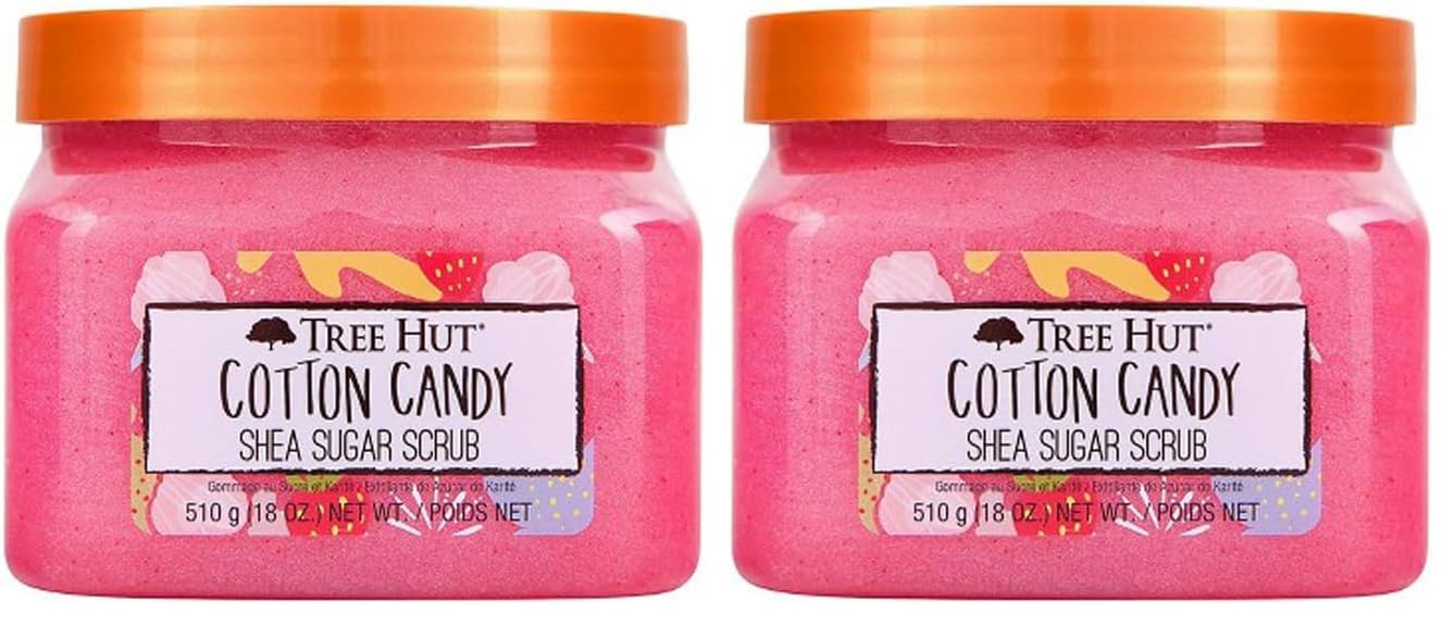 Tree Hut Cotton Candy Vegan Sugar Body Scrub with Shea Butter, 36 Oz (Pack of 2) | Exfoliates & Hydrates for All Skin Types - main product image