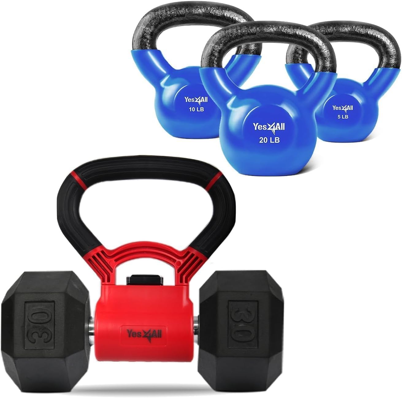 Yes4All Kettle Grip, Kettlebell Grip, Convierte Mancuernas en Kettlebells