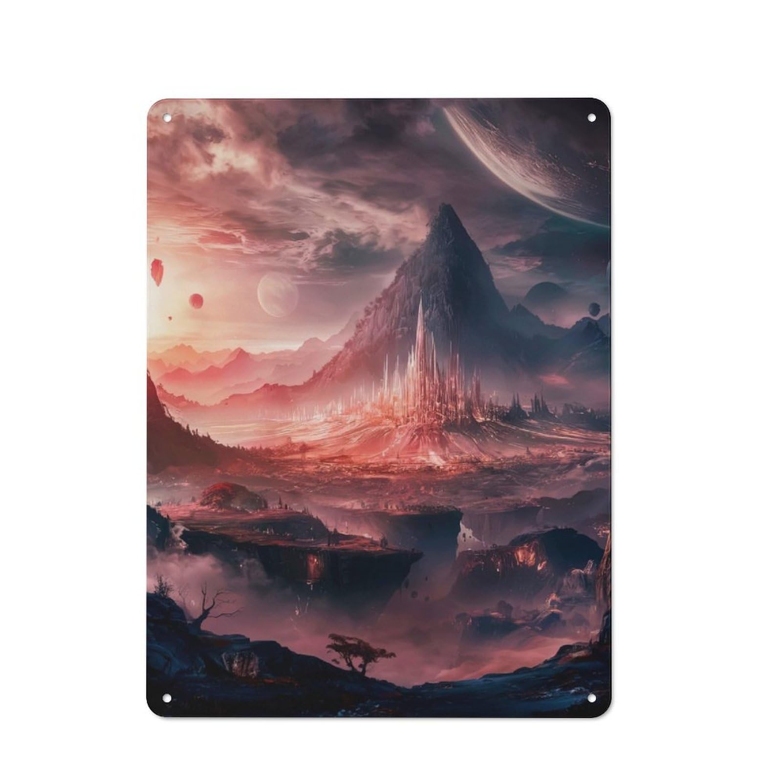 Junmoney Cosmic Horizon Tin Wall Plaque 40X30cm With For Bar Or Restaurant, Housewarming Present For People Styling Bar And Restaurant