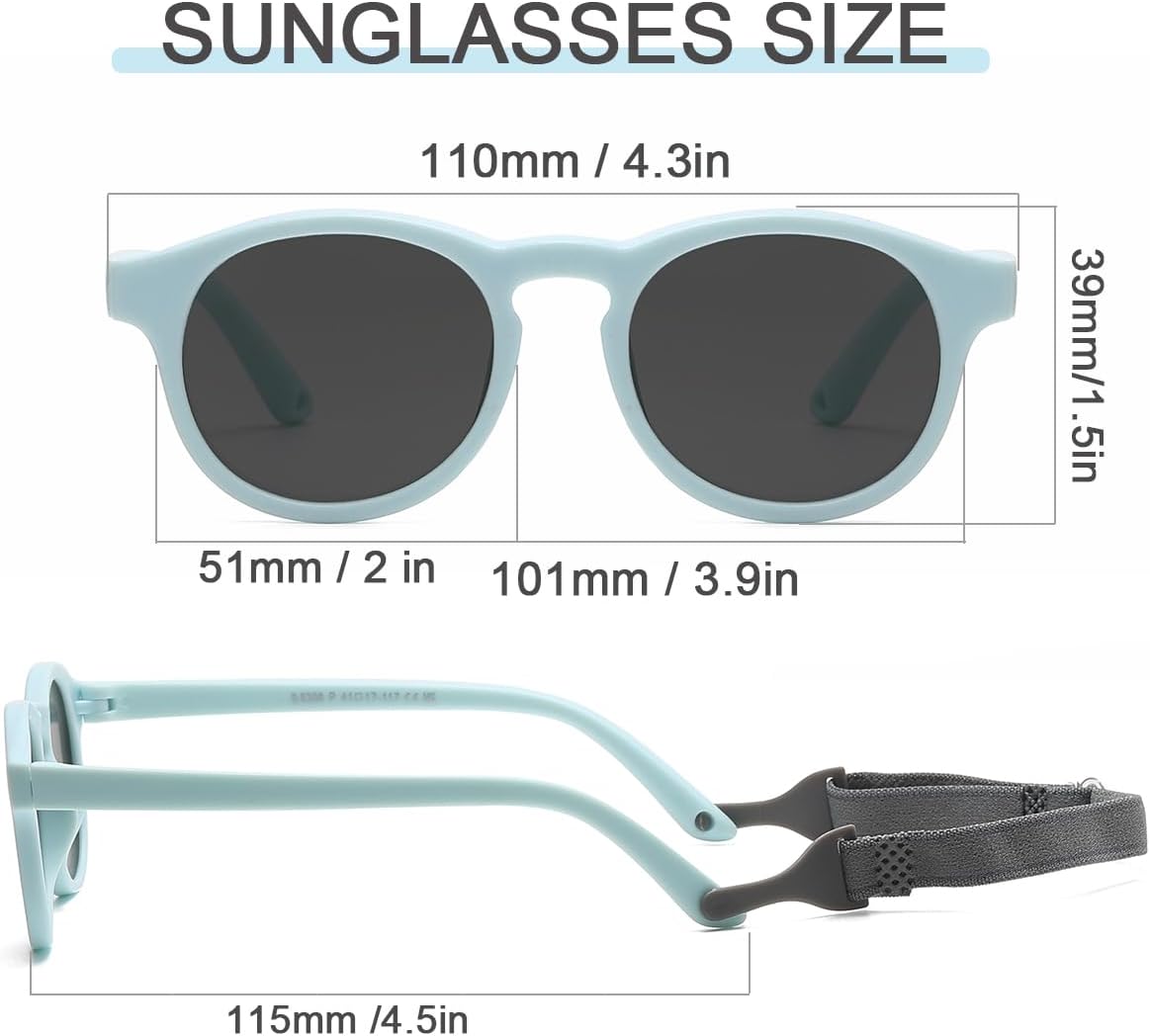 Baby Sunglasses(0-3)- Polarized Toddler Sunglasses Flexible Frame for Boys Girl