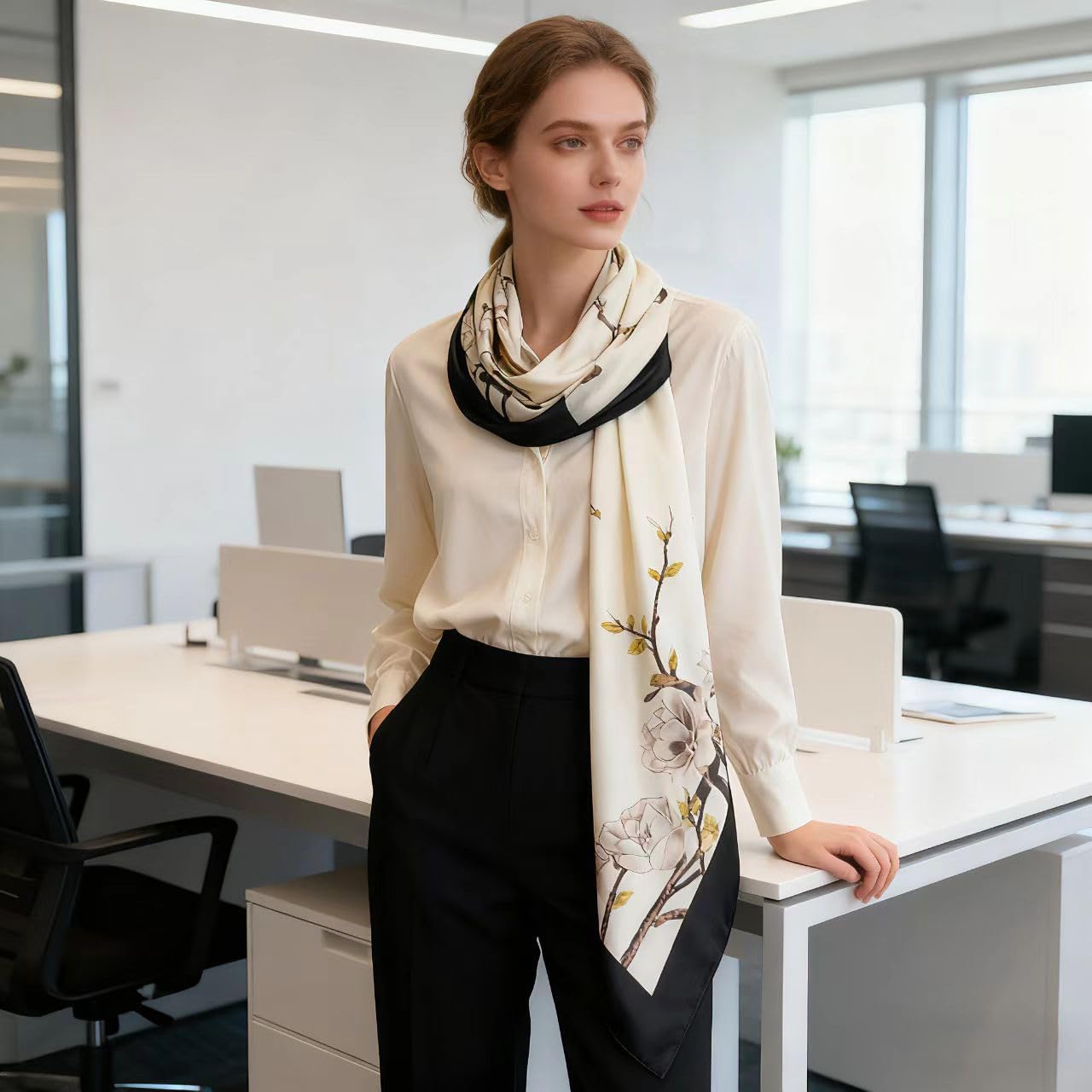 43" Large Square Scarf Fashion Scarves Hair Wrapping Scarfs Night Sleeping Headscarf for Women B07 - Image 5