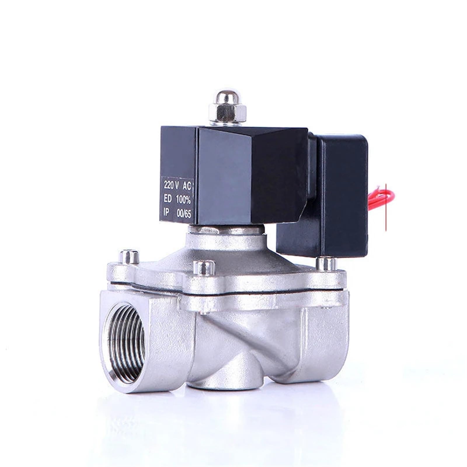 Gnqukebwh 24Vdc-Closed Dn25 Normally Closed Solenoid Valve Water Stainless Steel Ip65 Fully Enclosed Coil(24Vdc-Closed)