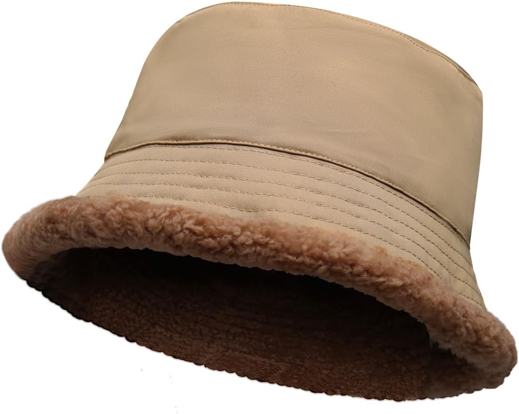 Harssidanzar Mens and Womens Winter Bucket Hats Wool Lining Waterproof Warm Fisherman Cap CU609US