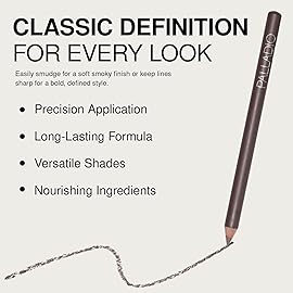 Palladio Wooden Eyeliner Pencil, Thin Pencil Shape, Easy Application, Firm yet Smooth Formula, Perfectly Outlined Eyes, Contour and Line, Long Lasting, Rich Pigment, Taupe