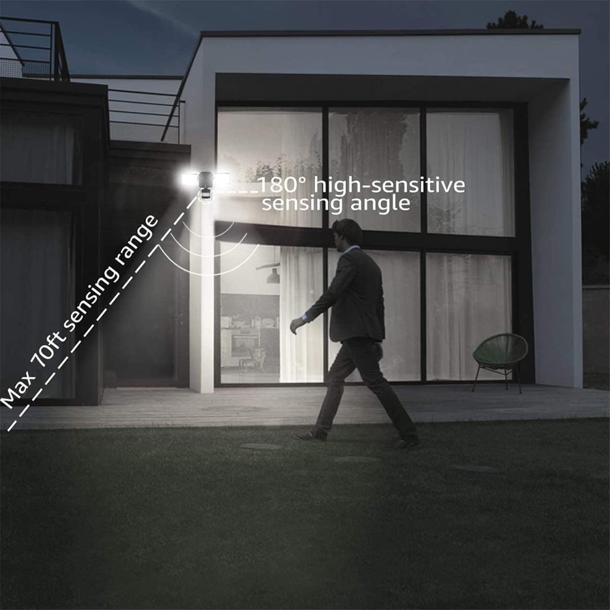 Uр Tо 40% оƒƒ Security Lights Outdoor Motion Sensor, Dusk to Dawn Flood Lights Exterior 5000K Multifunction Hard Wired 110V/130V, ETL Approved Motion Detected for Garage/Porch/Yard, 2-Pack, GLEEBOM