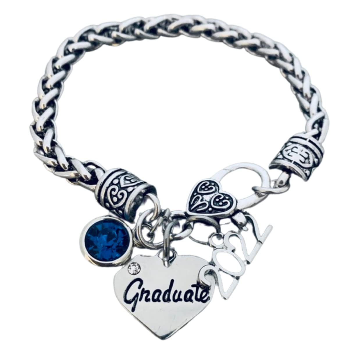 Personalized Graduation Charm Bracelet With Birthstone