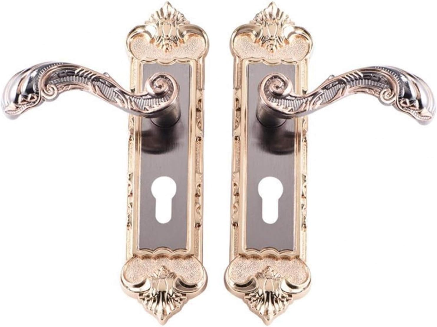 KYUEPONG Handle Locks Door Lock, Door Handle Sets, European Style Retro Aluminum Alloy Lock Interior with 3 Keys