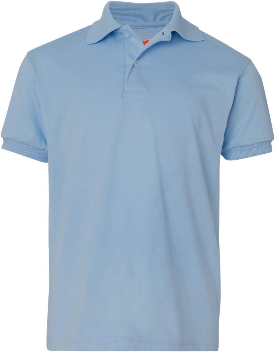 Hanes Boys' Short Sleeve Eco Smart Jersey Polo