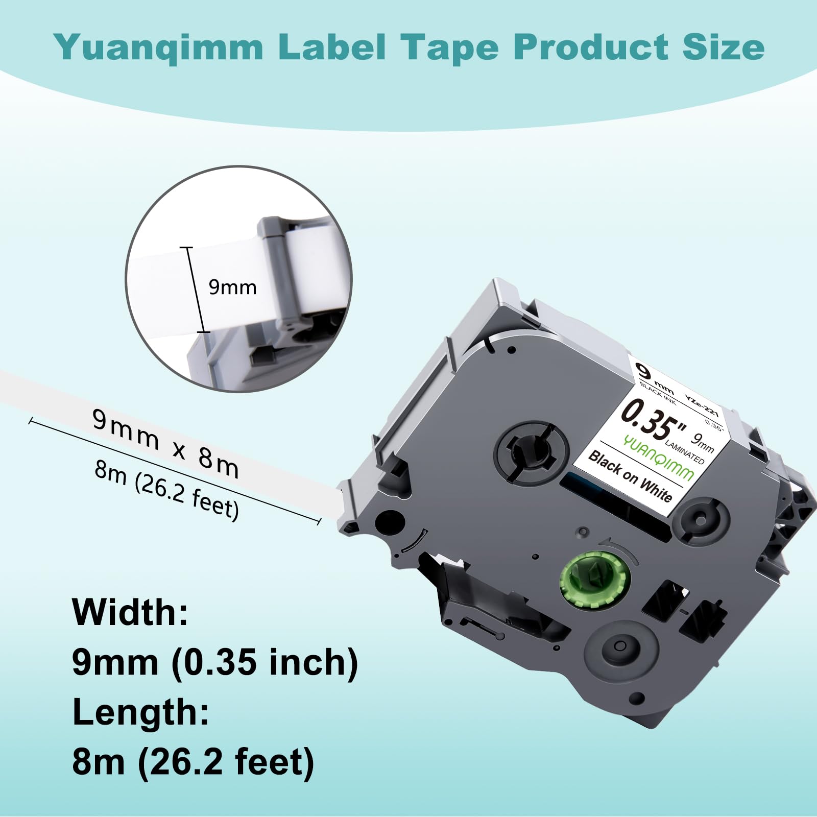 Brother TZE221 Original P-touch Schriftband TZe-221 9 mm, schwarz auf weiß (kompatibel u.a. mit Brother P-touch H100LB/R, -H105, -E100/VP, -D200/BW/VP, -D210/VP Brother TZE221 Original P-touch Schriftband TZe-221 9 mm, schwarz auf weiß (kompatibel u.a. mit Brother P-touch H100LB/R, -H105, -E100/VP, -D200/BW/VP, -D210/VP