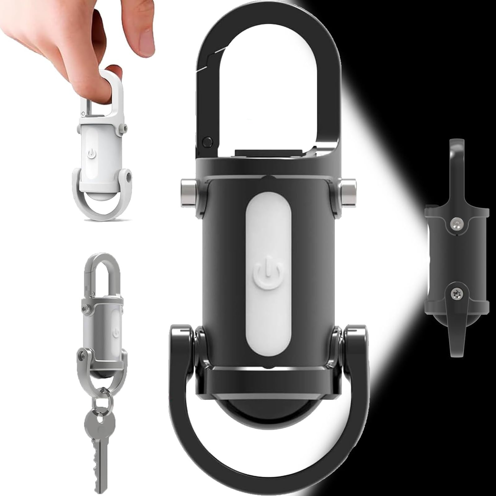 Explcior Black 1Pc 2 In 1 Flashlight And Power Bank, 1200Lm Super Bright Mini Keychain Flashlight Waterproof, 2025 Ultra Bright Lumilink Mini Torch Keychain, Chain Flashlight, 3 Levels Adjustable Brightness(Black 1Pc)