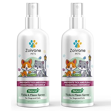 ZOIVANE Tick and Flea Spray for Dogs (200ml X Pack of 2) | Dog Ticks Remover Spray | Anti Tick | Fleas Remover for Dogs
