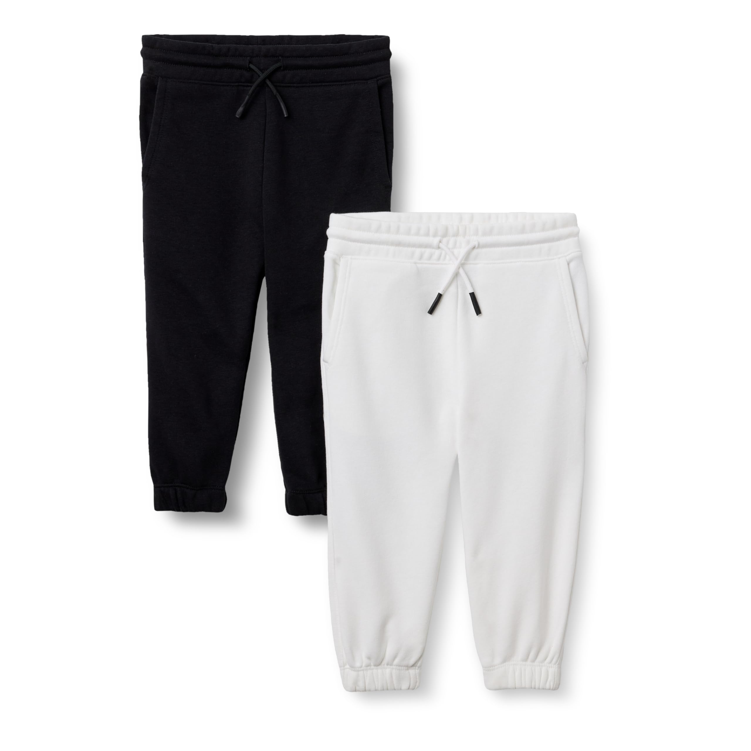Amazon Essentials Boys' Boys and Toddlers 2-Pack Cotton Joggers, Black/White, X-Large