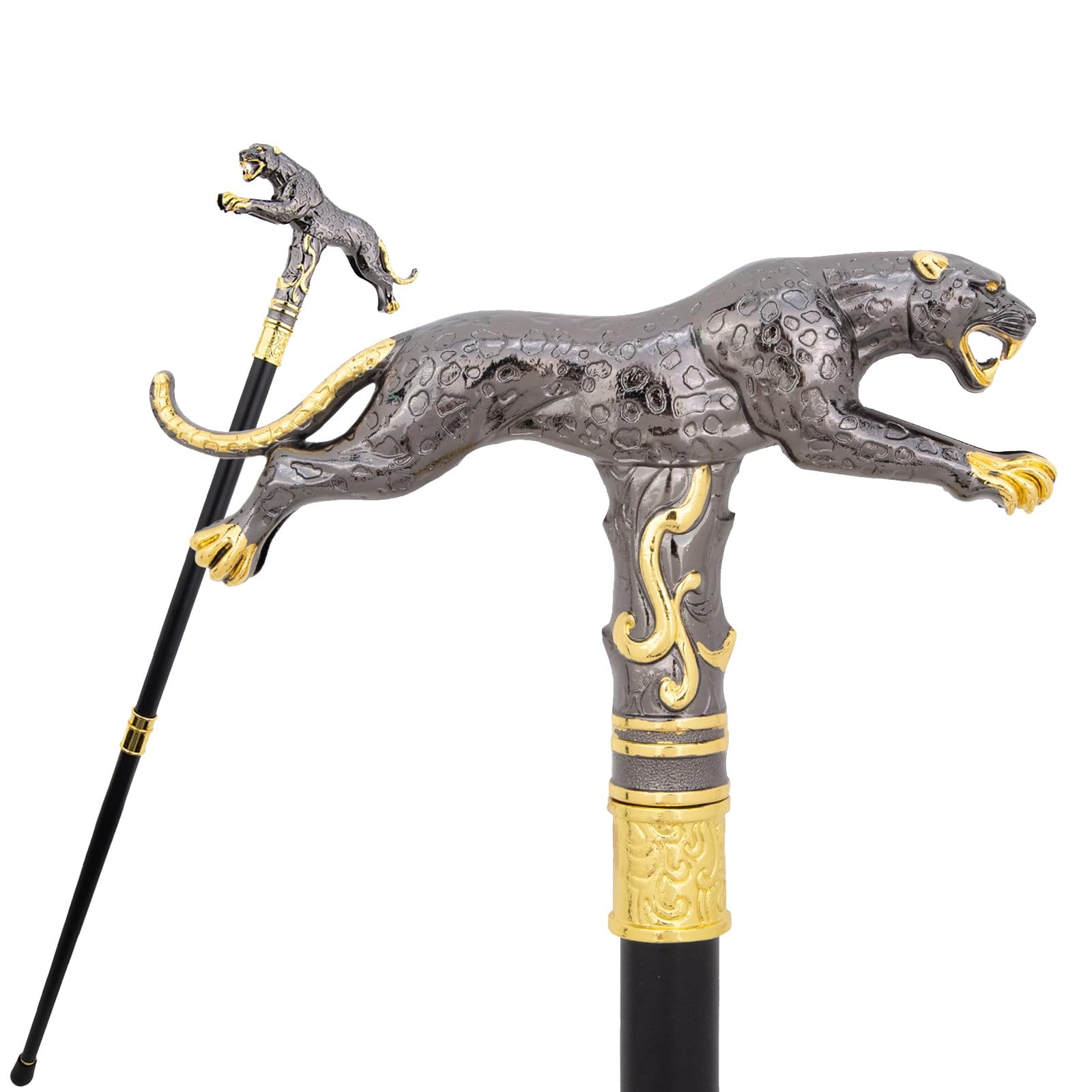 Bastone da Passeggio con Motivo Leopardato, Bastone di Lusso per Uomo e Donna Elegante e Decorativo, con Impugnatura Antiscivolo Rimovibile 94 Cm