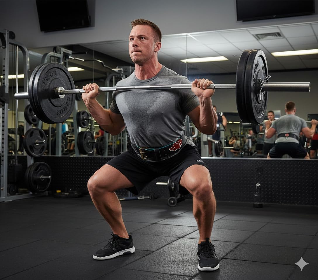 Red Cloud Anime Weight Lifting Belt, Heavy Duty Powerlifting Belt, Weightlifting Gym Belt for Deadlifts Squats Back Support (Medium, Red, Faux Leather)