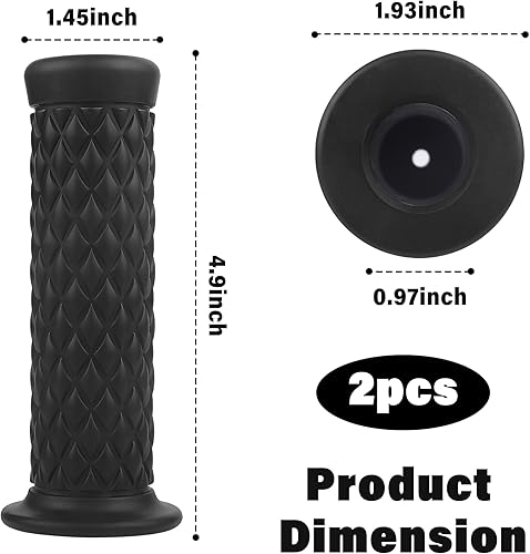 Miniatura 2 de 2 empuñaduras de motocicleta, agarres de goma antideslizantes para manillar de motocicleta con elegante diseño retro, agarres universales para