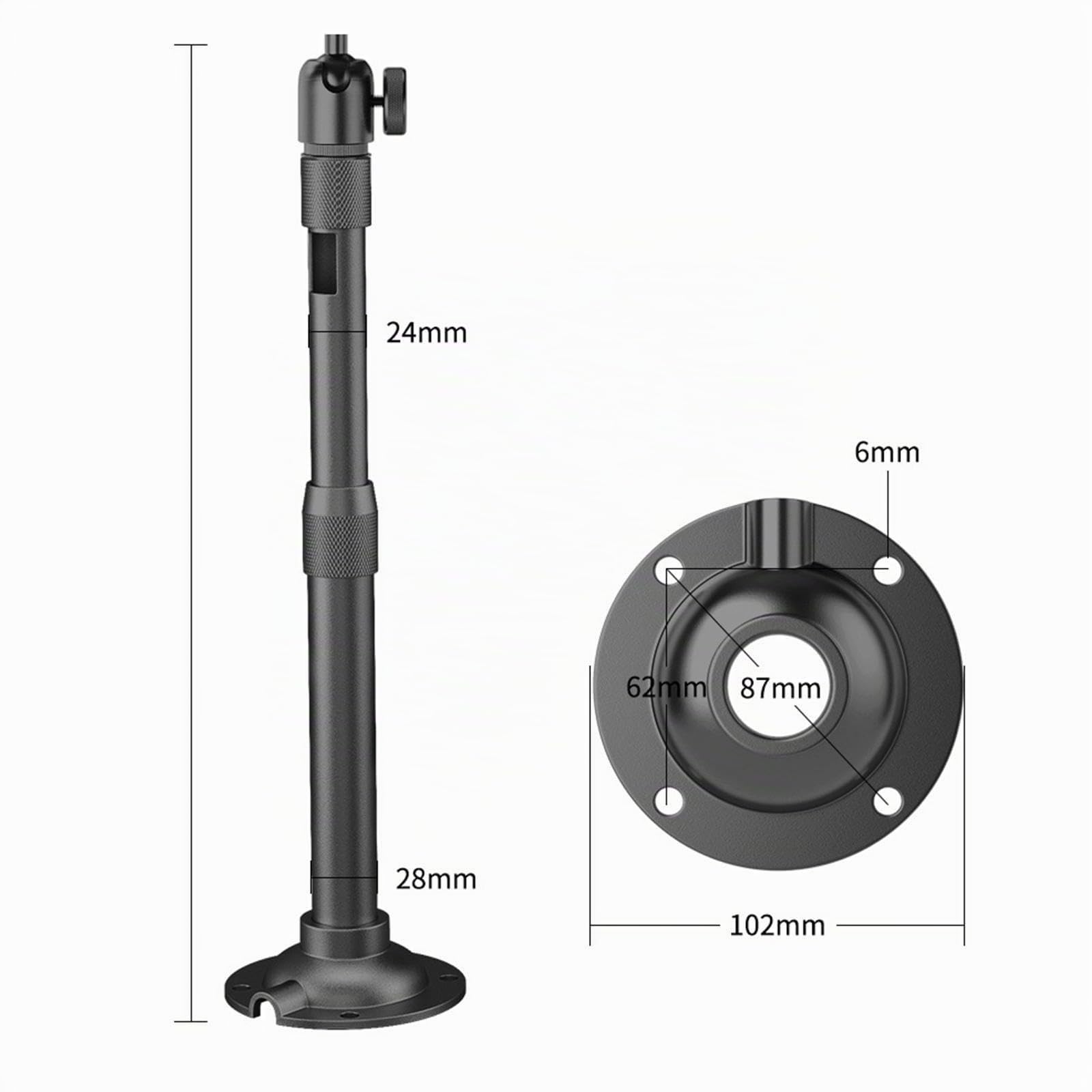Supporto da soffitto per proiettore Regolabile, Struttura Robusta, Facile Installazione, Staffa in Metallo con Tubo telescopico per Soggiorno, da 60 a 120 Cm