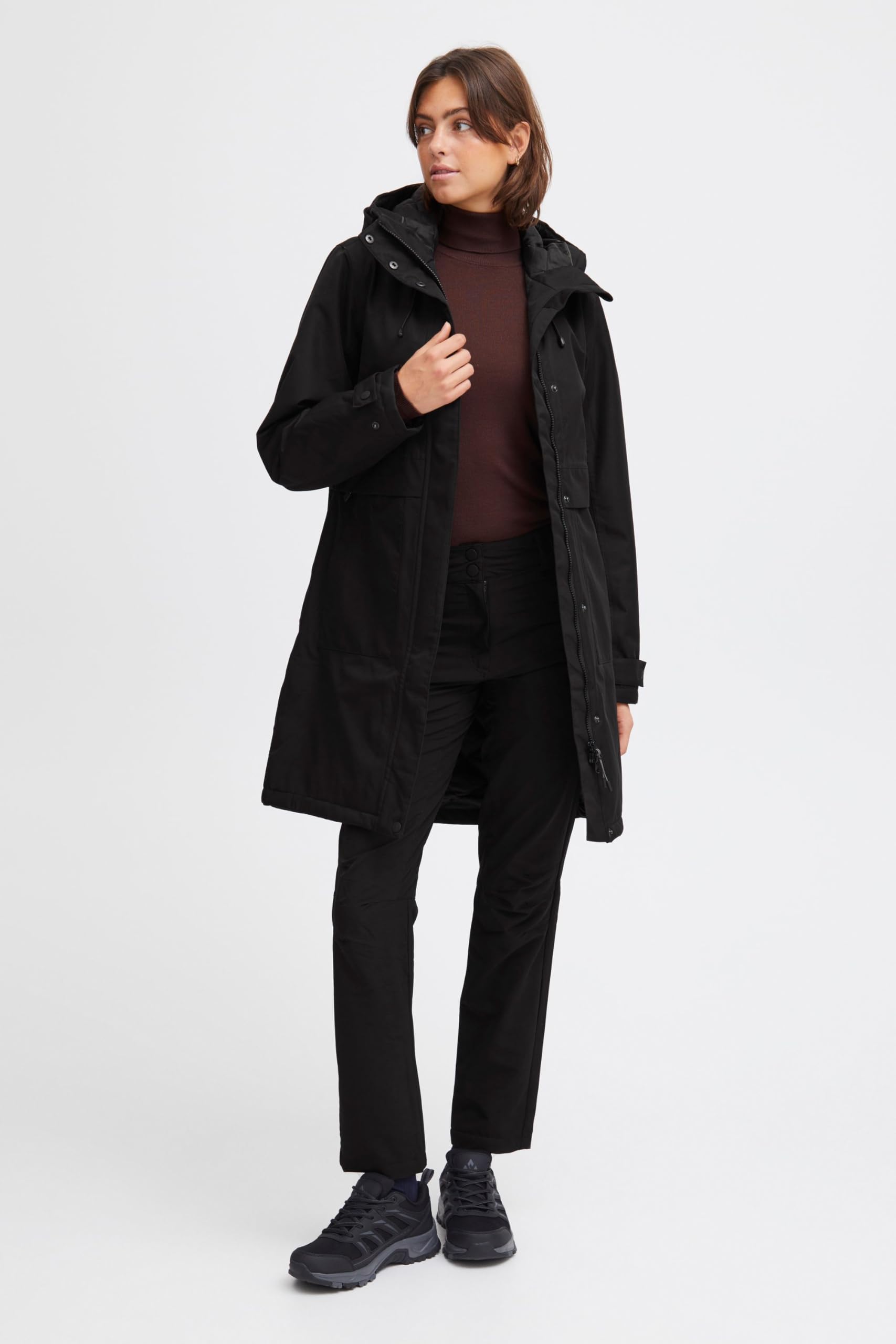 Blend NORTH BEND NBMalika Parka pour femme imperméable, coupe-vent, respirante, avec colonne d'eau 8000 mm, système de protection contre les intempéries, taille : 36, couleur : noir (1001)