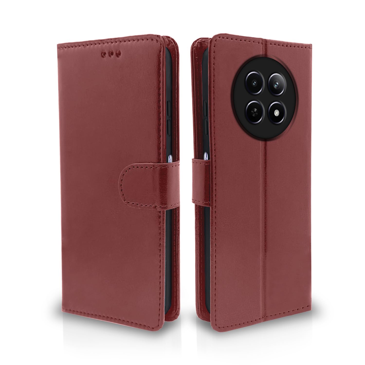 Pikkme Flip Cover Leather Finish | Inside TPU with Card Pockets | Complete Protection Flip for Realme Narzo 70x 5G / N65 / Realme 13/12/12X 5G/C65 (Brown) (B0CYGVDWQP) Amazon Price History, Amazon Price Tracker
