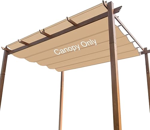 OLILAWN Cubierta de pérgola, toldo retráctil para pérgola de 10 x 13 pies, protección solar y toldo de repuesto duradero para pérgola