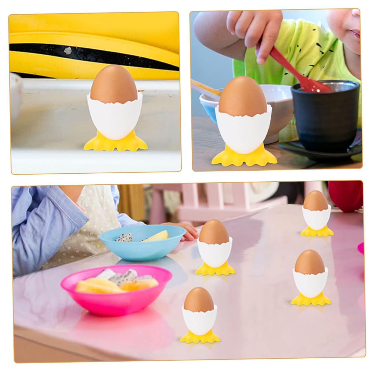FUNOMOCYA 8pcs Children's Tableware Egg Holders Egg Cups Decorative Egg Cup Kitchen Egg Organizer Egg Cup for Kitchen Soft Boiled Eggs Holder Egg Display Cups Egg Serving Cup Easter Egg Cup