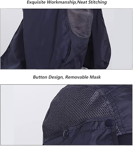 Miniatura 4 de Sombrero para el sol al aire libre, gorra de protección solar unisex con solapa extraíble para el cuello, sombrero de pesca de secado rápido