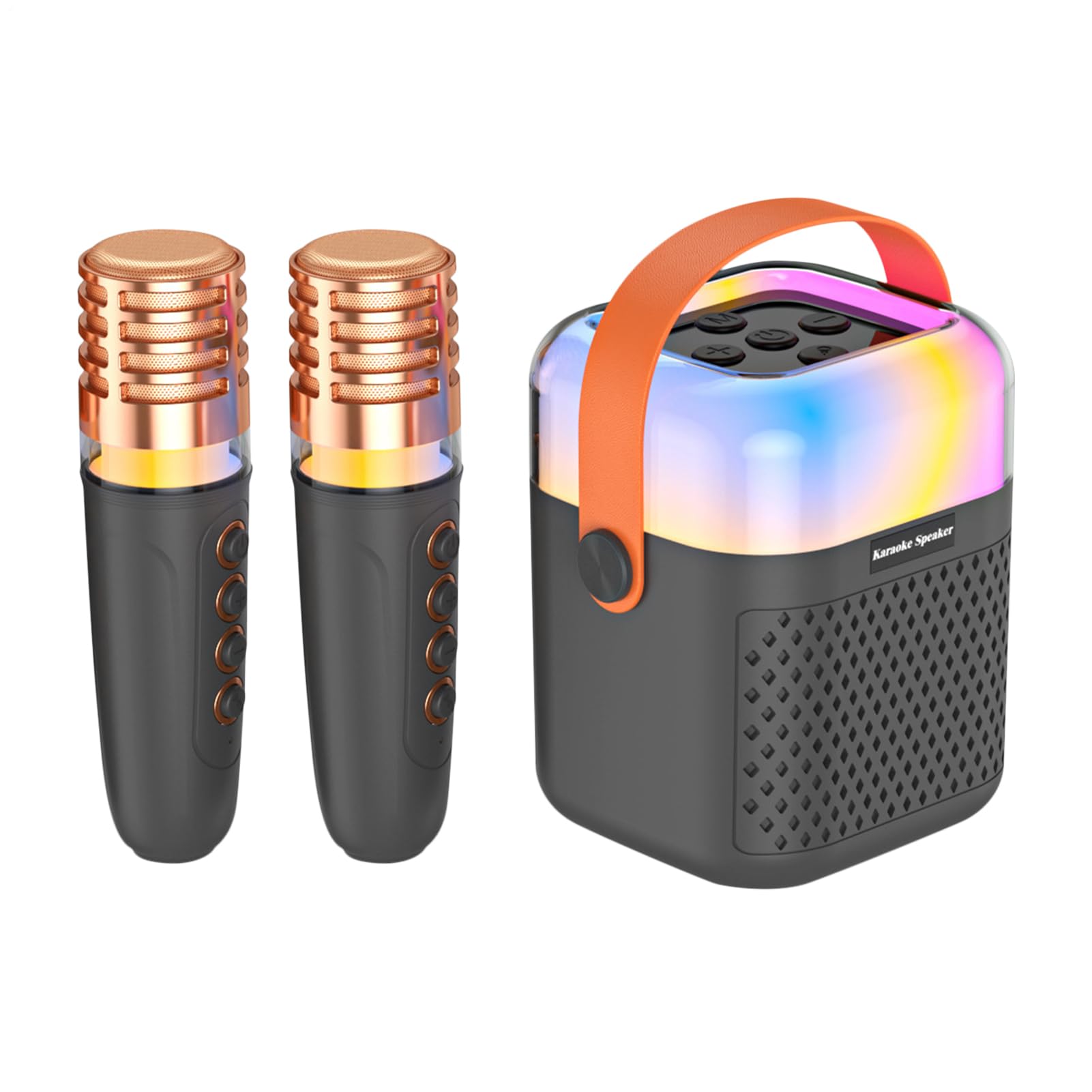 Micrófono Karaoke Portátil Altavoz Inalámbrico con 2 Micrófonos