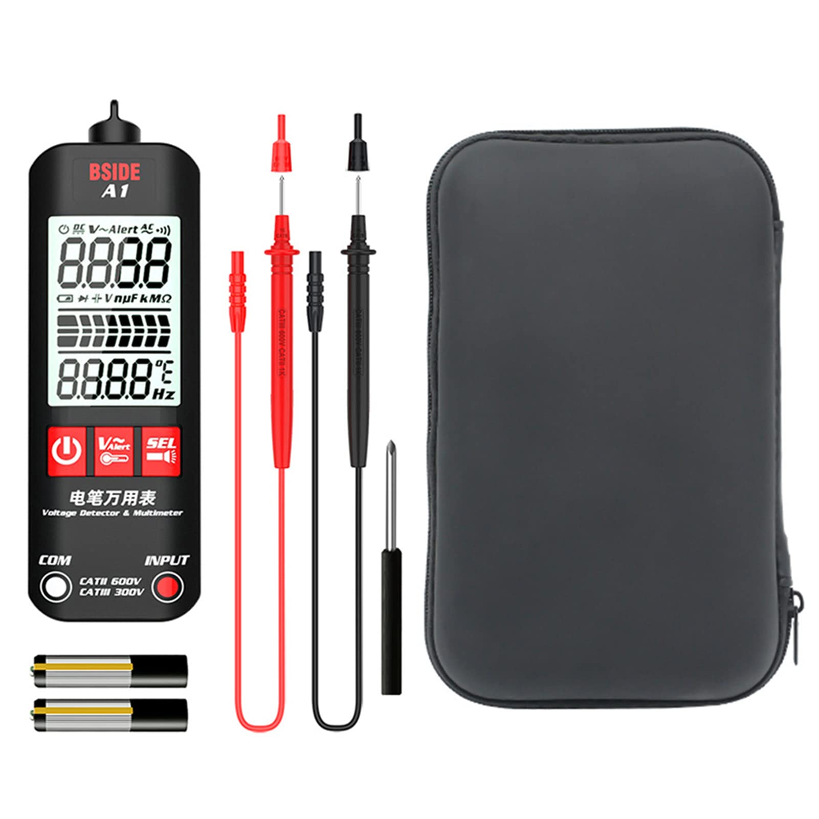 Watkings A1 Digital Multimeter, A1 Fully Automatic Anti-Burn Intelligent Digital Multimeter Voltage Detection Multimeter LCD Display with Cloth Bag (Watkingsupan12tebw-02)