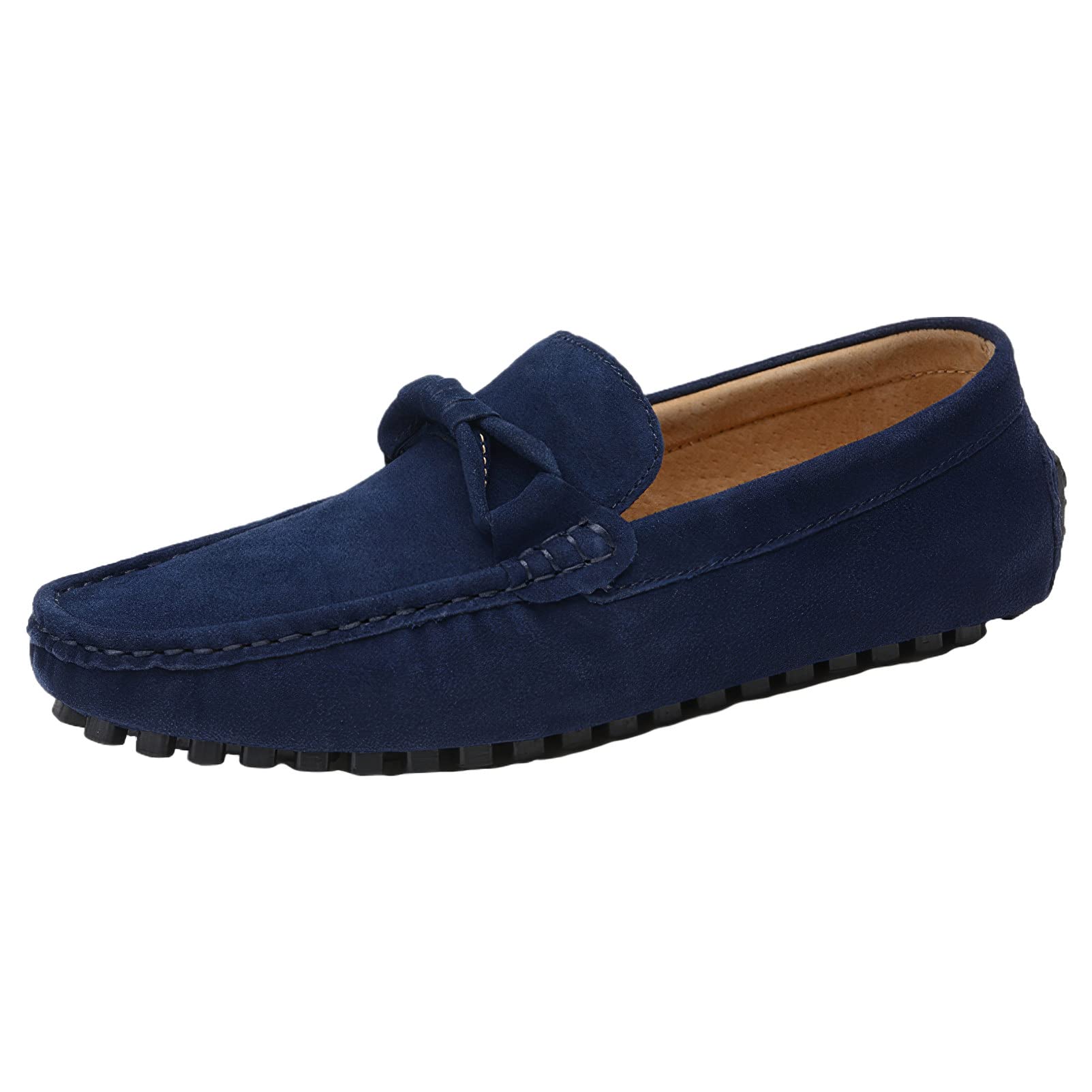 ANUFER Hombres Elegante Piel de Ante Mocasines Planos Comodidad Zapatos para Conducir Pantuflas Mocasín